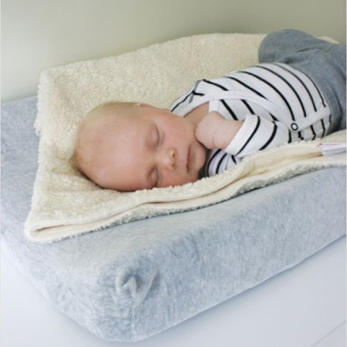 Housse de matelas à langer en velours, gris clair